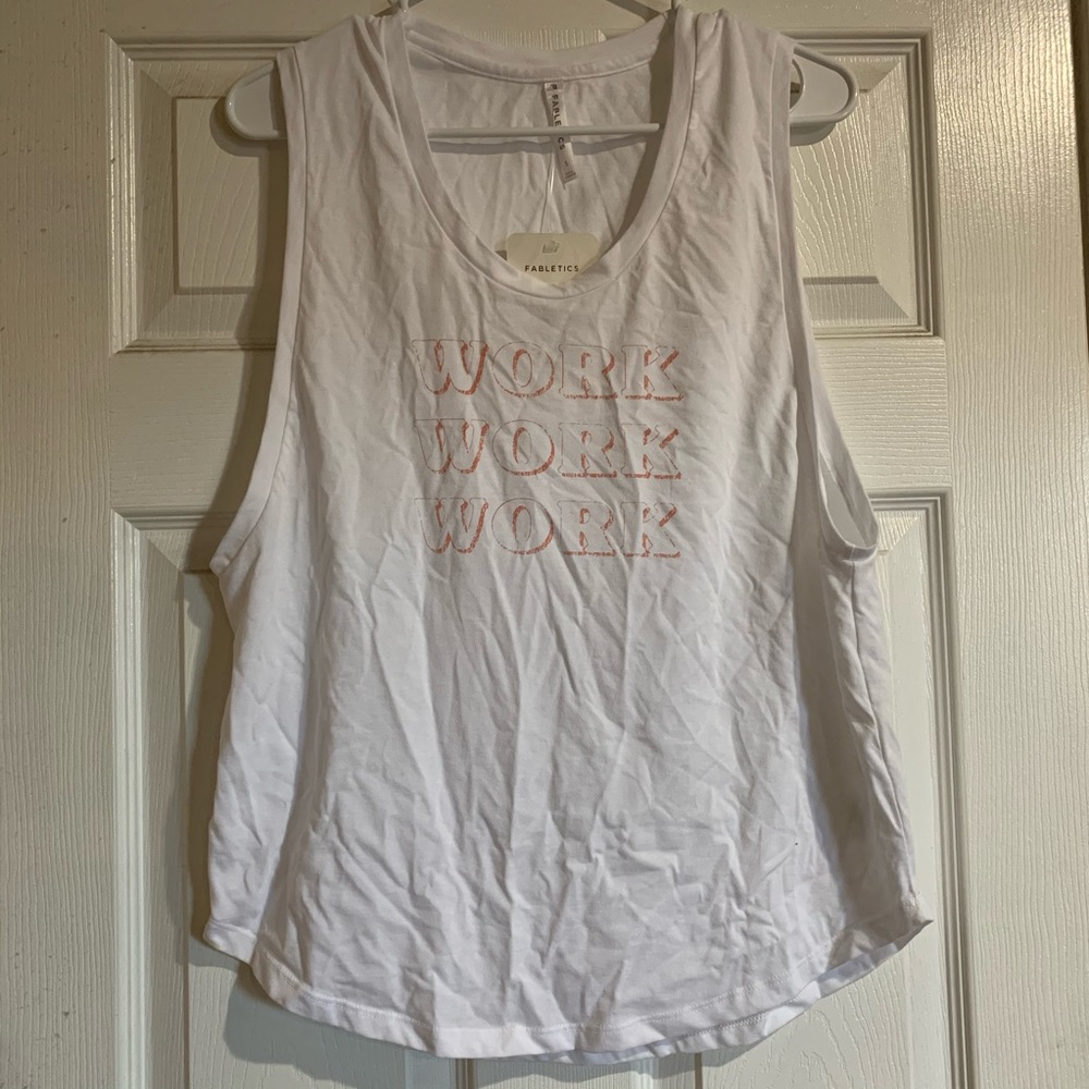 FABLETICS Janis Muscle Tank “Work Work Work” - Picture 2 of 4